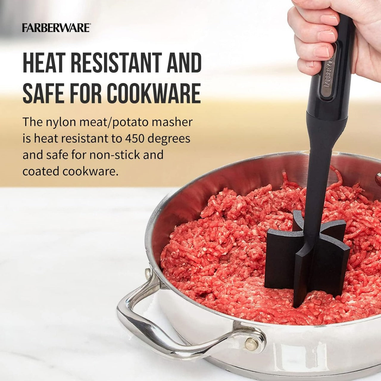 Farberware 5211438 Professional Heat Resistant Nylon Meat and Potato Masher